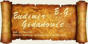 Budimir Gidanović vizit kartica